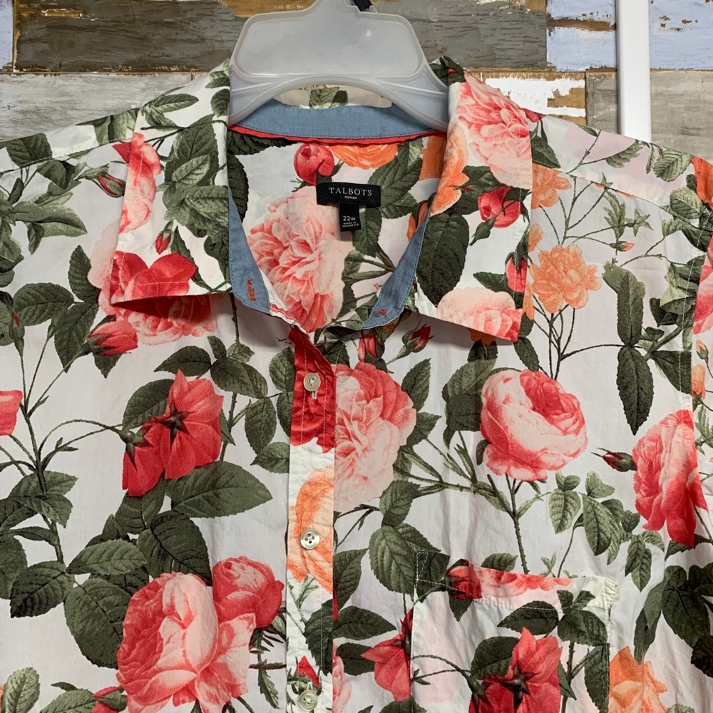 Talbots 22W Spring Floral LS Shirt